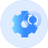 Gear wheel icon representing peer-led innovation and collaborative exchange